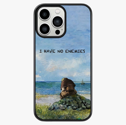 Peace Beyond War Glass Case showing full back design in clean flat view with glossy glass finish.