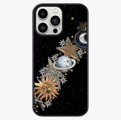 Pearls Universe Object Glass Case showing full back design in clean flat view with glossy glass finish.