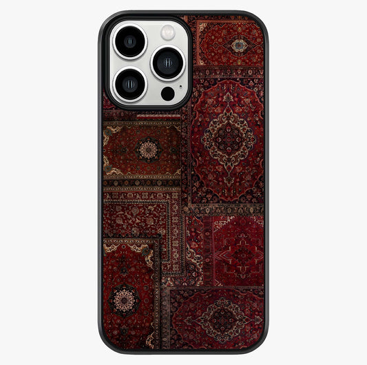 Persian Velvet Tale Glass Case showing full back design in clean flat view with glossy glass finish.