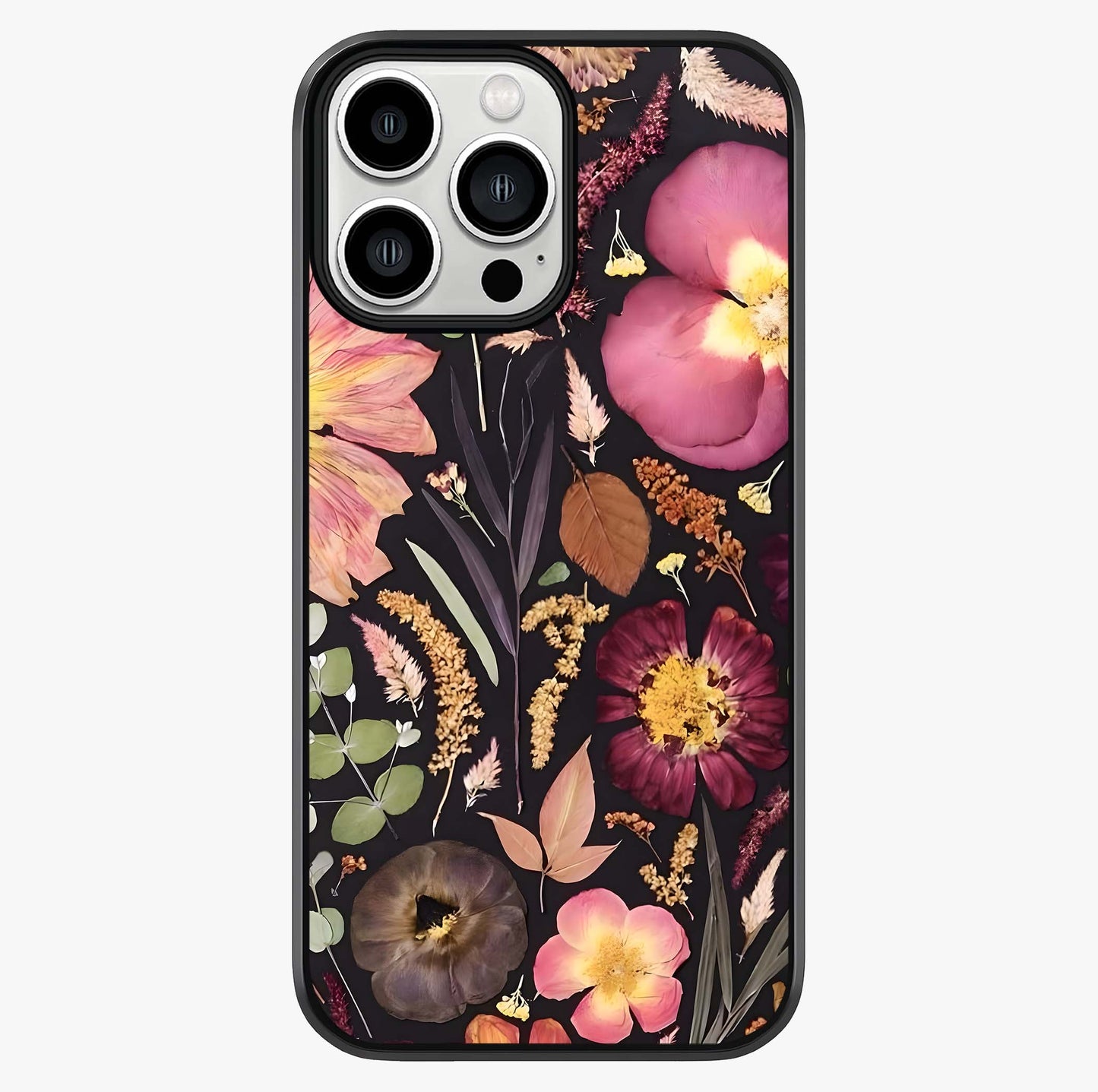 Petal Dream Tapestry Glass Case showing full back design in clean flat view with glossy glass finish.