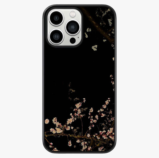 Petal Moon Light With Custom Name Glass Case showing full back design in clean flat view with glossy glass finish.
