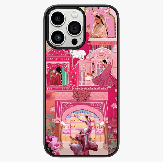Pink Palace Muse Glass Case showing full back design in clean flat view with glossy glass finish.
