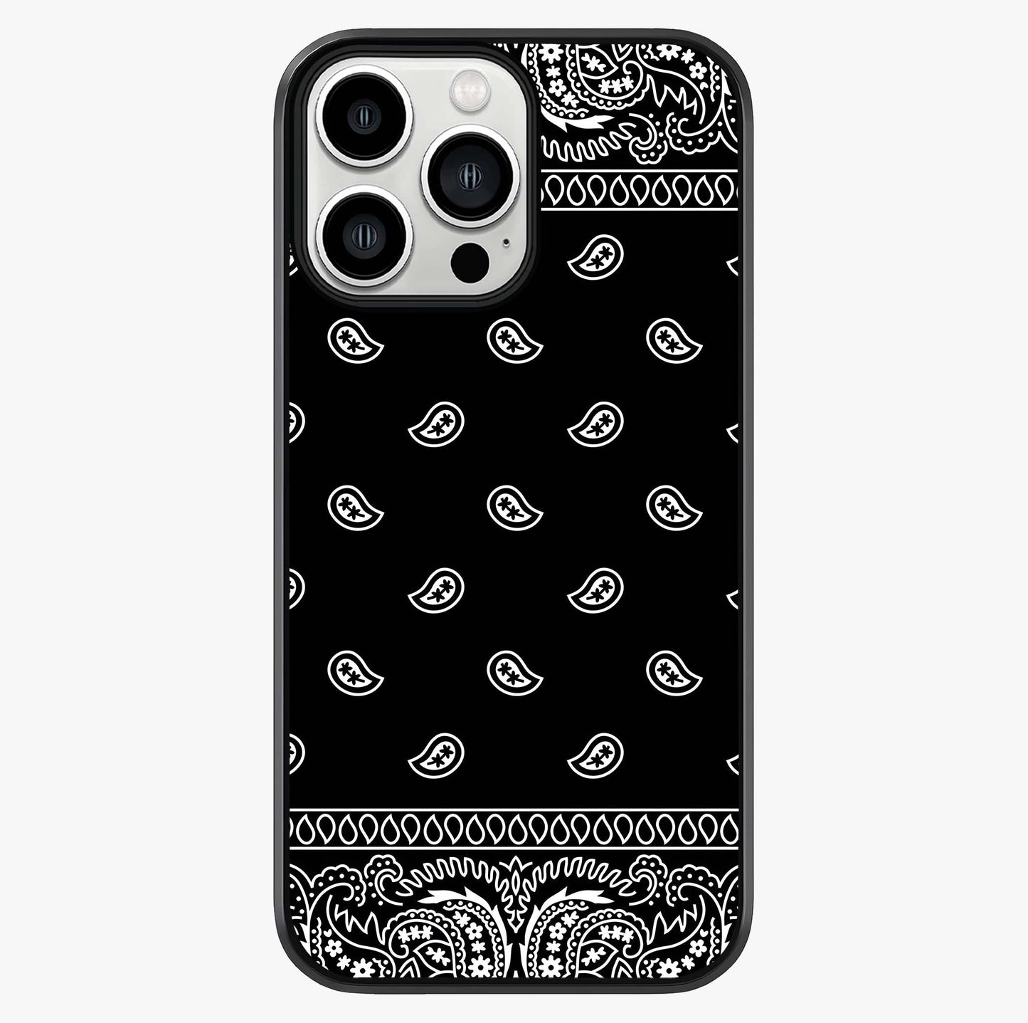 Retro Rebel Threads Glass Case showing full back design in clean flat view with glossy glass finish.