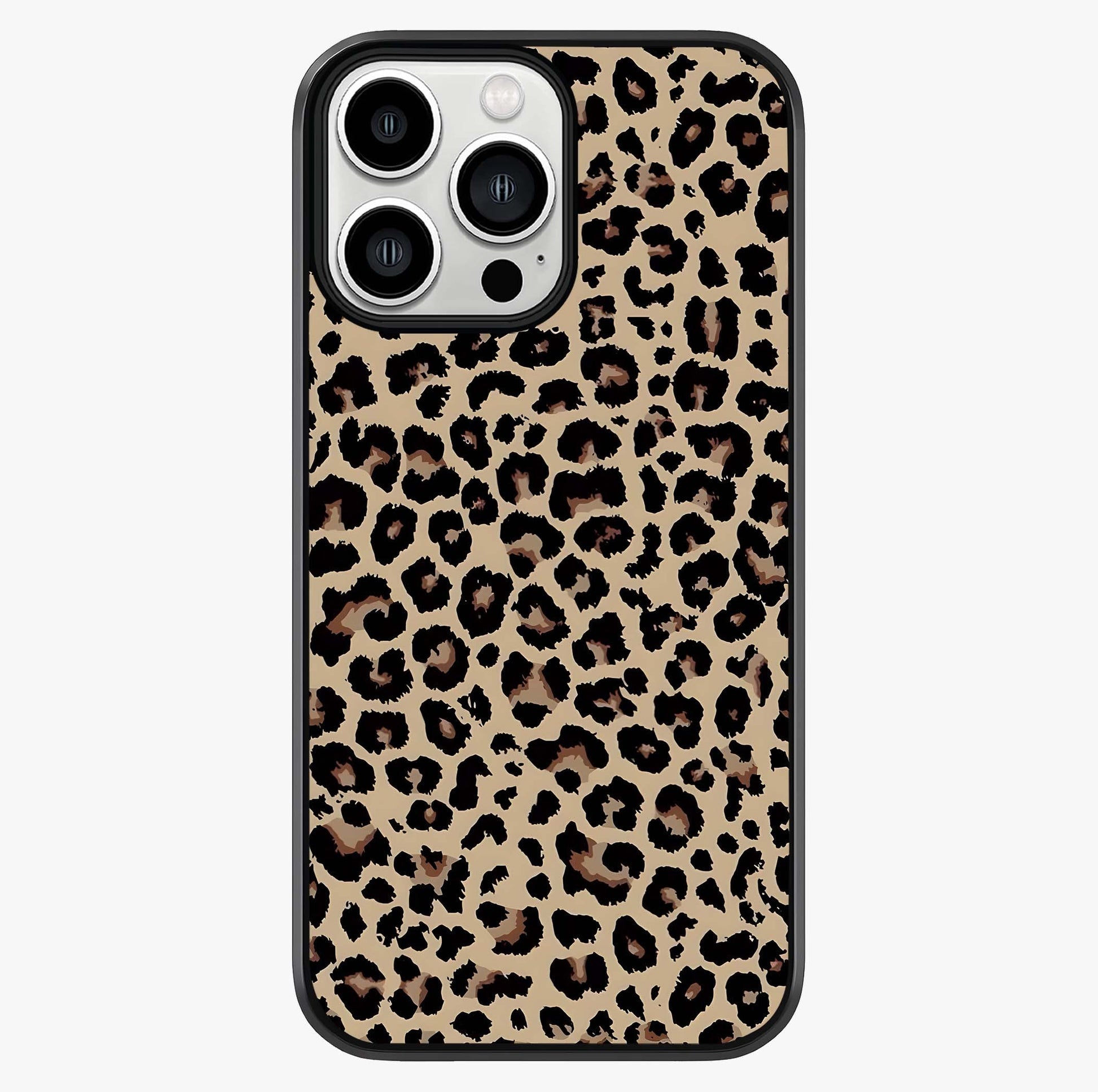 Savage Chic Pattern Glass Case showing full back design in clean flat view with glossy glass finish.