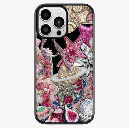 Starlit Jewel Dream Glass Case showing full back design in clean flat view with glossy glass finish.