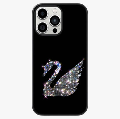 Starlit Swan Grace Glass Case showing full back design in clean flat view with glossy glass finish.