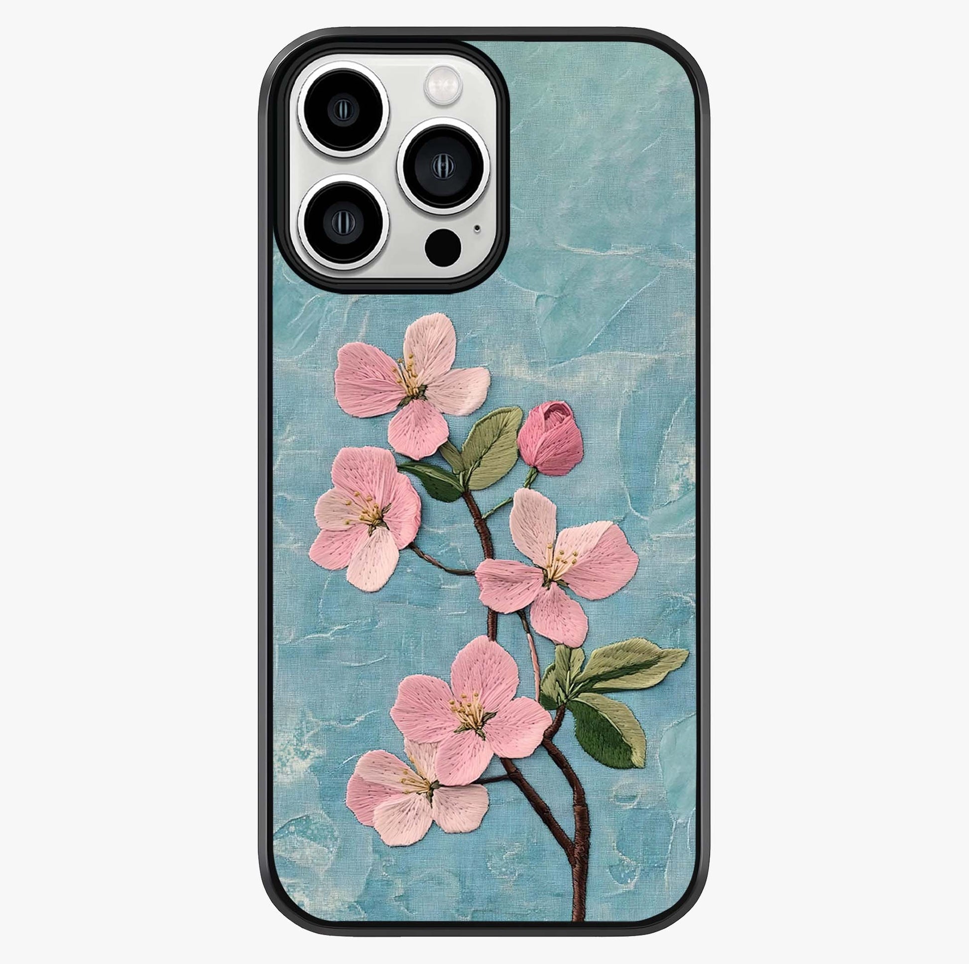 Threaded Blossom Breeze Glass Case showing full back design in clean flat view with glossy glass finish.