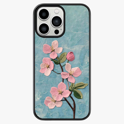 Threaded Blossom Breeze Glass Case showing full back design in clean flat view with glossy glass finish.