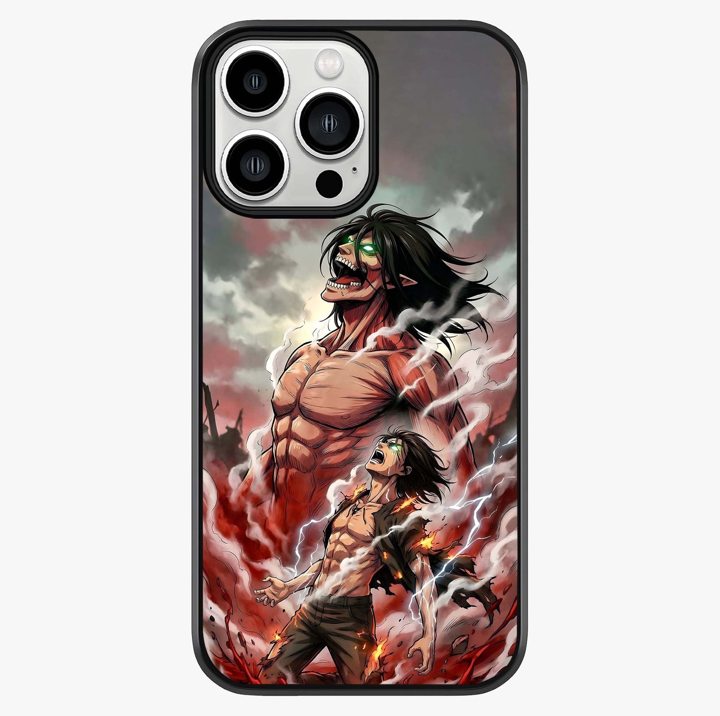 Titan Awakening Fury Glass Case showing full back design in clean flat view with glossy glass finish.