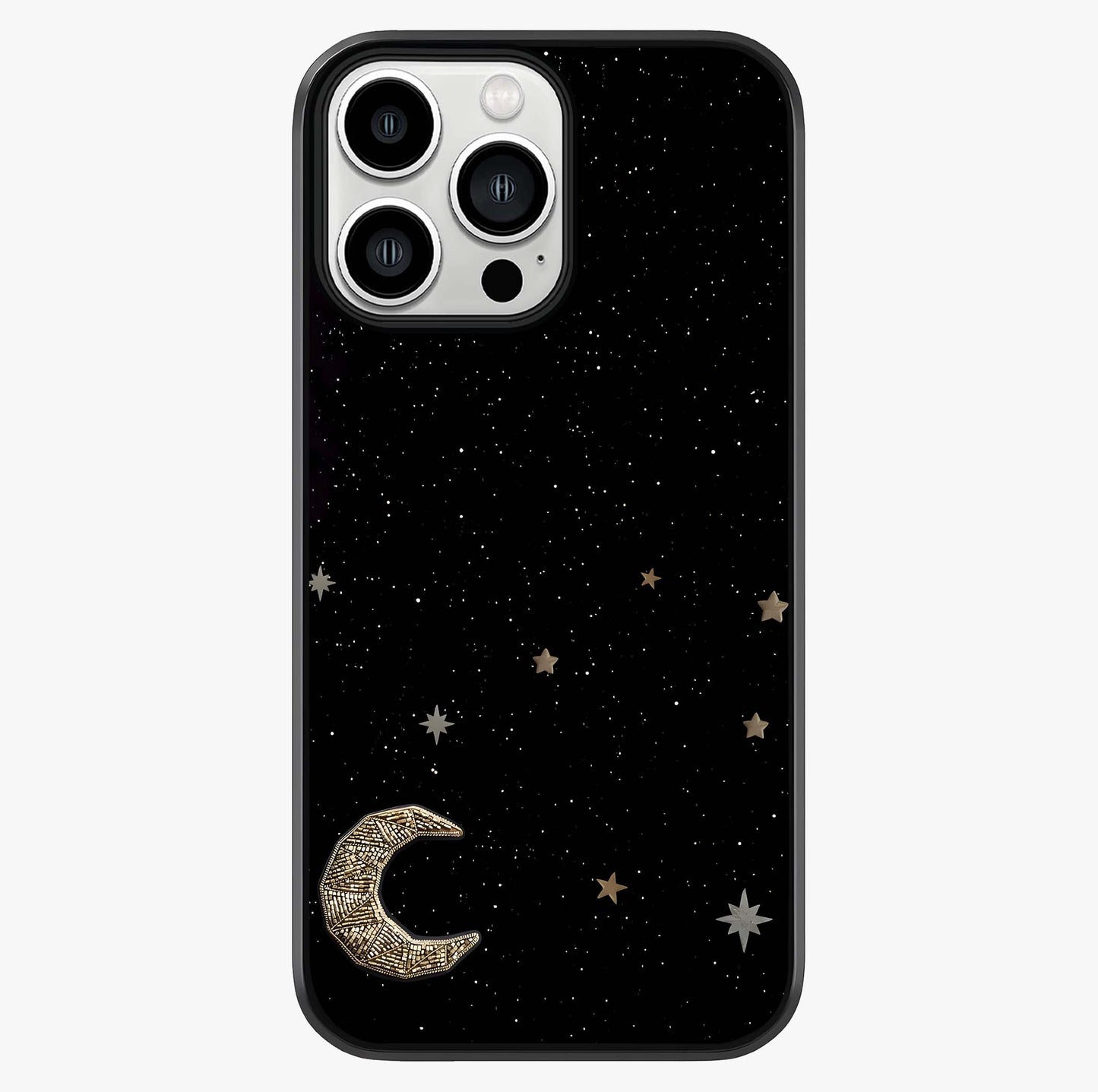 Twinkle Star With Half Moon Glass Case showing full back design in clean flat view with glossy glass finish.