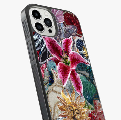 Beaded Garden Fantasy Glass Case captured at a warm angle highlighting gloss, texture and premium glass finish.