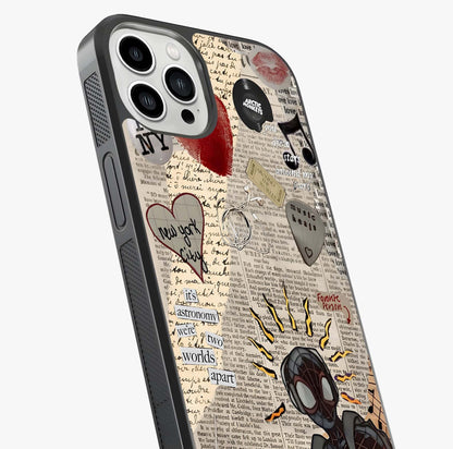 City Dream Sketch Glass Case captured at a warm angle highlighting gloss, texture and premium glass finish.