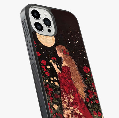 Crimson Dreams Glass Case captured at a warm angle highlighting gloss, texture and premium glass finish.