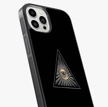 Illuminati Evil Glass Case captured at a warm angle highlighting gloss, texture and premium glass finish.