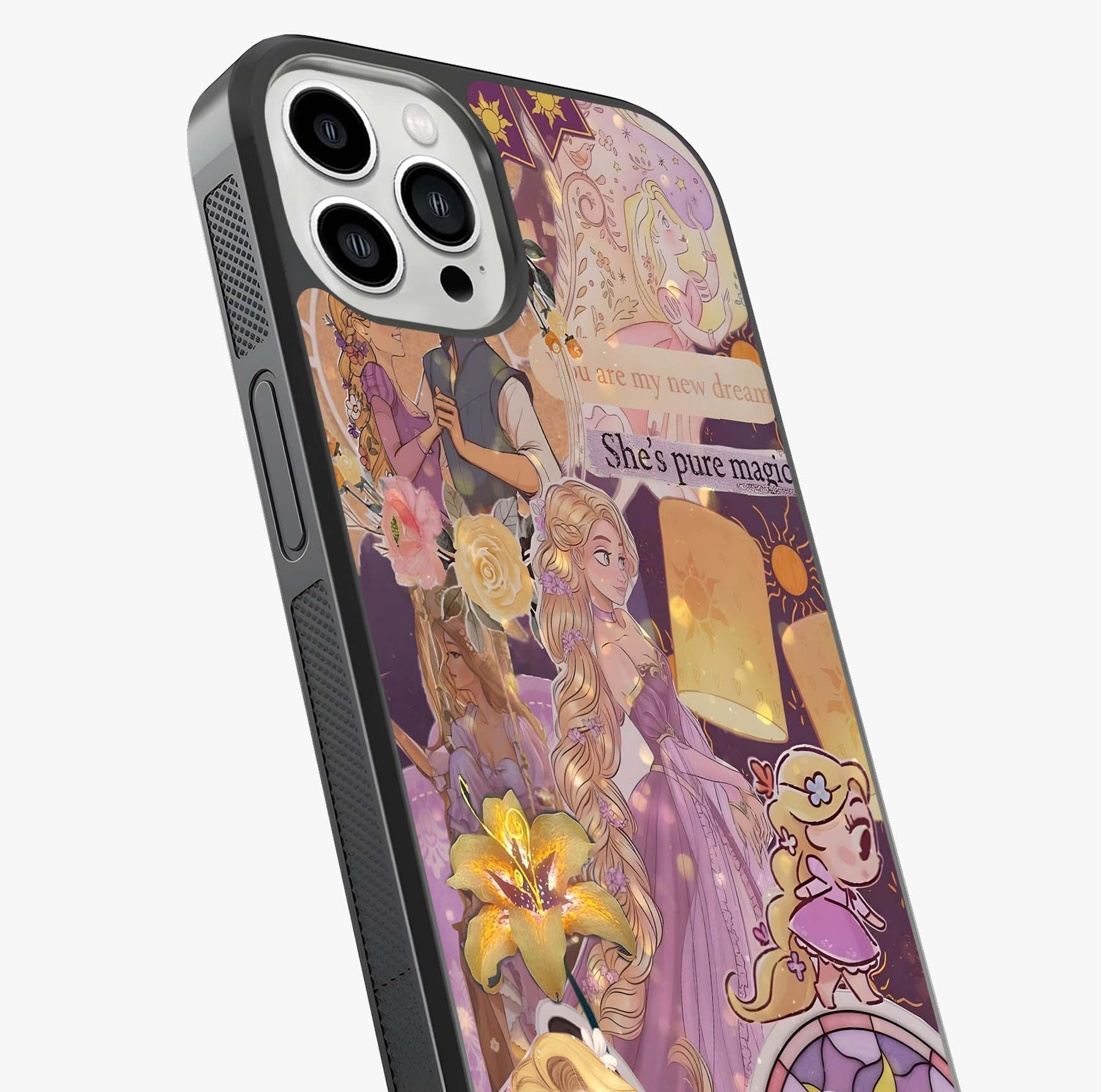 Magical Tangled Dream Glass Case captured at a warm angle highlighting gloss, texture and premium glass finish.