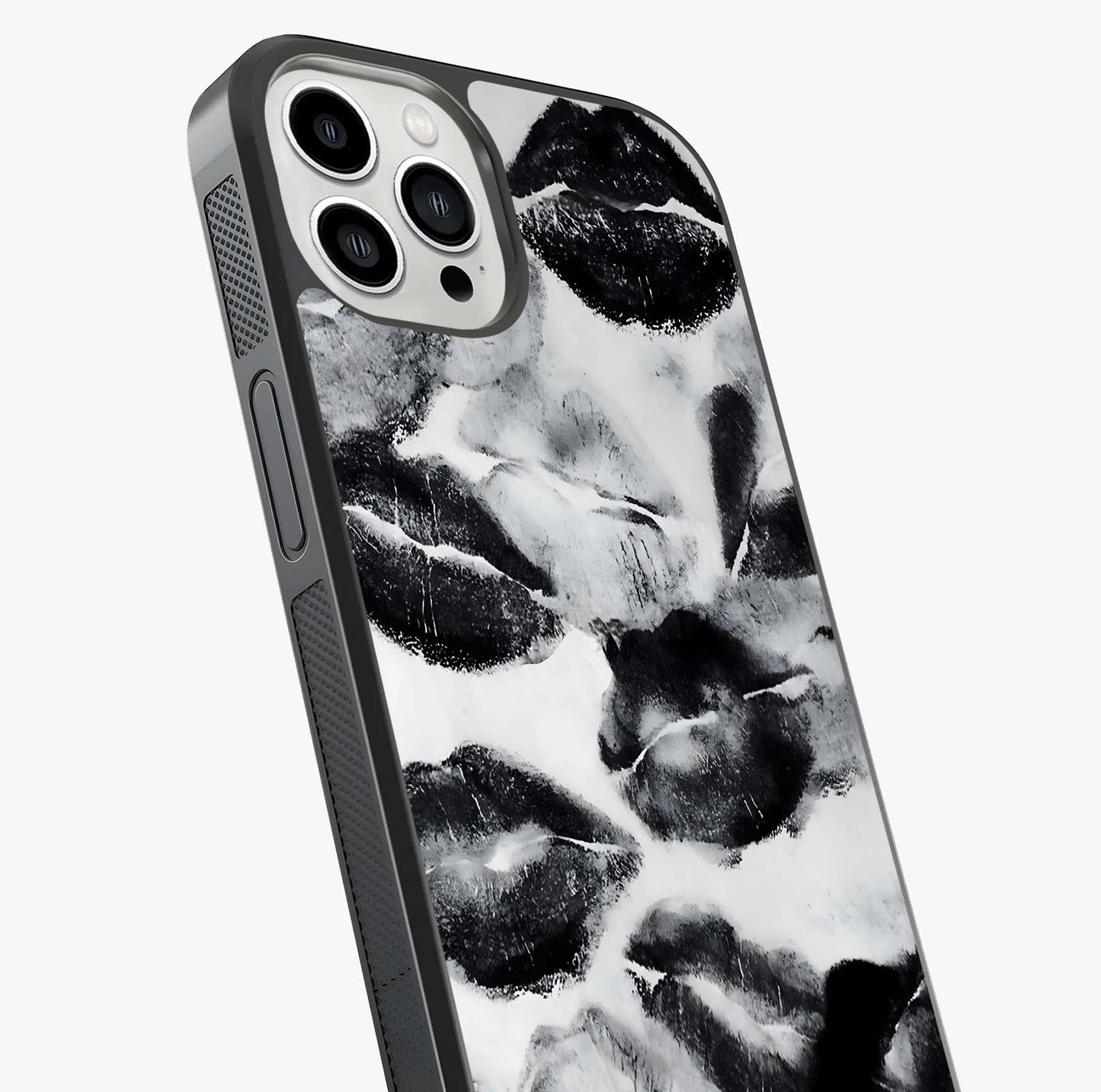 Midnight Kiss Marks Glass Case captured at a warm angle highlighting gloss, texture and premium glass finish.