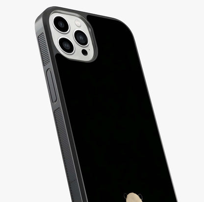 Midnight Panda Love Glass Case captured at a warm angle highlighting gloss, texture and premium glass finish.