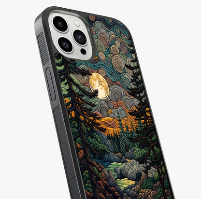 Moonlight Forest Dream Glass Case captured at a warm angle highlighting gloss, texture and premium glass finish.