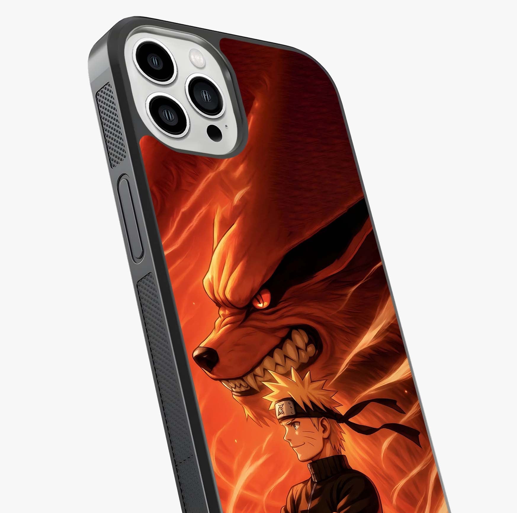 Nine Tails Legacy Glass Case captured at a warm angle highlighting gloss, texture and premium glass finish.
