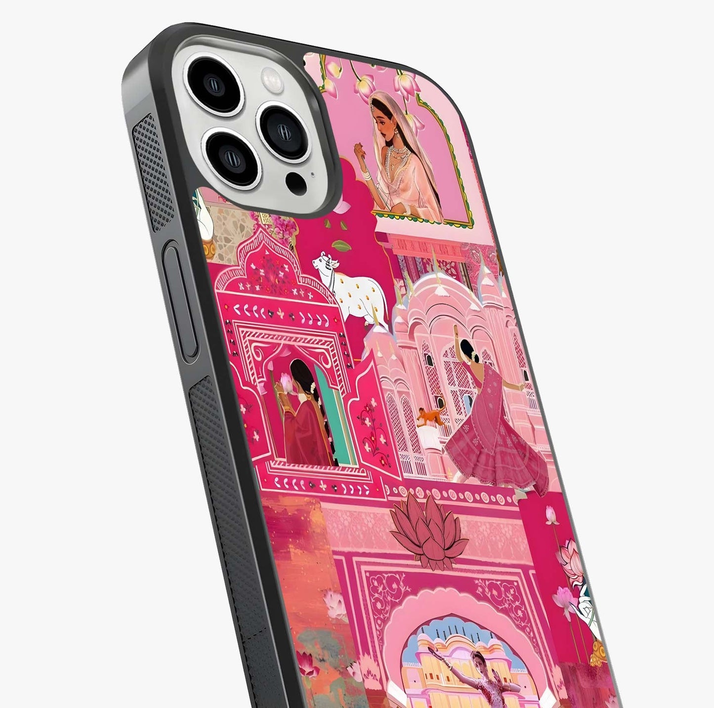 Pink Palace Muse Glass Case captured at a warm angle highlighting gloss, texture and premium glass finish.