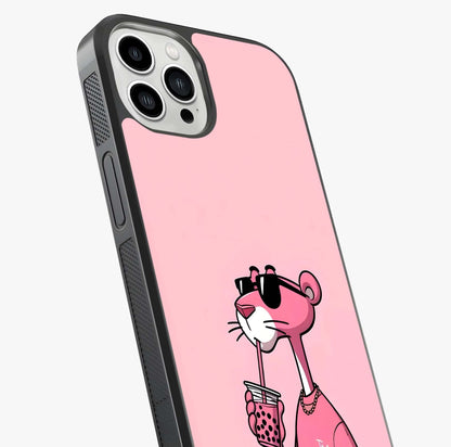 Pink Panther Glass Case captured at a warm angle highlighting gloss, texture and premium glass finish.