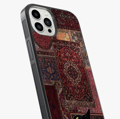 Regal Magic Cat Apple Glass Case captured at a warm angle highlighting gloss, texture and premium glass finish.