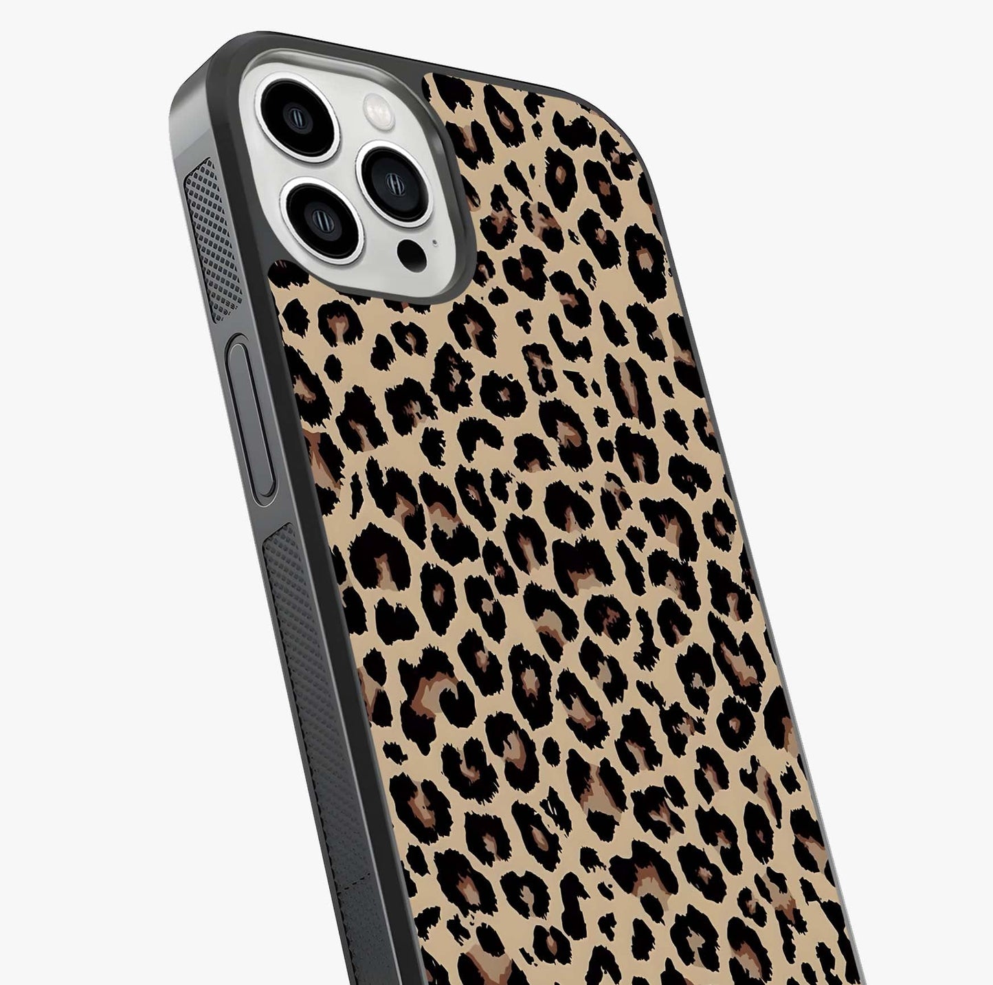 Savage Chic Pattern Glass Case captured at a warm angle highlighting gloss, texture and premium glass finish.