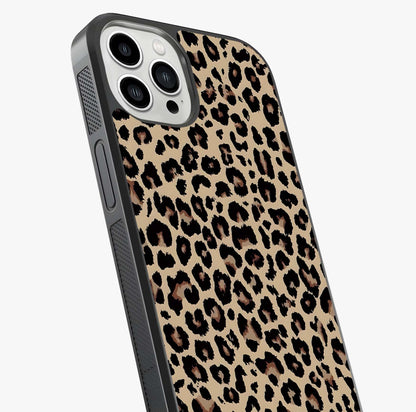 Savage Chic Pattern Glass Case captured at a warm angle highlighting gloss, texture and premium glass finish.