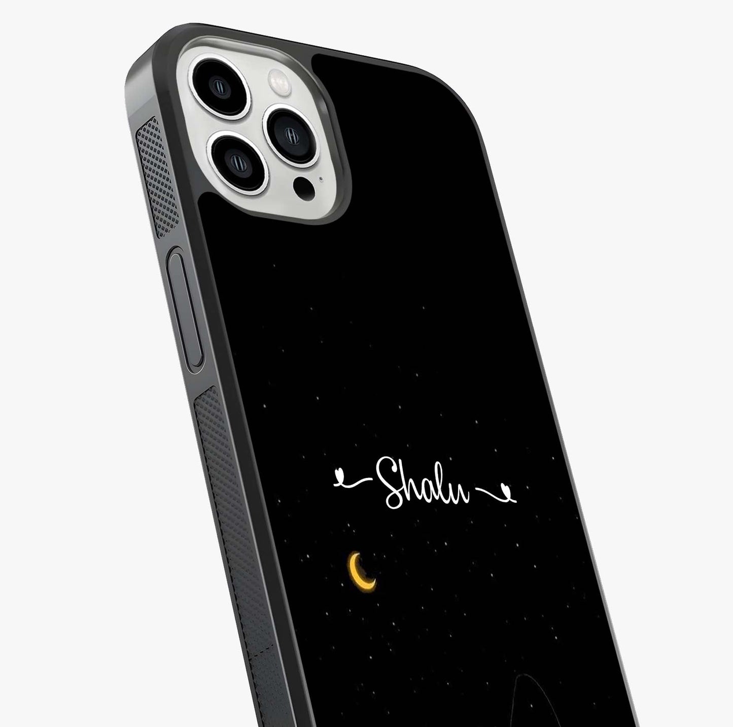 Silent Night Row Glass Case captured at a warm angle highlighting gloss, texture and premium glass finish.