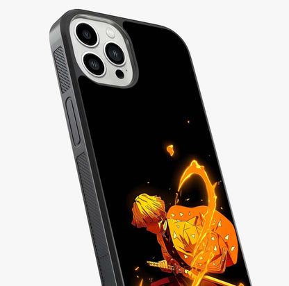 Thunder Flame Execution Glass Case captured at a warm angle highlighting gloss, texture and premium glass finish.