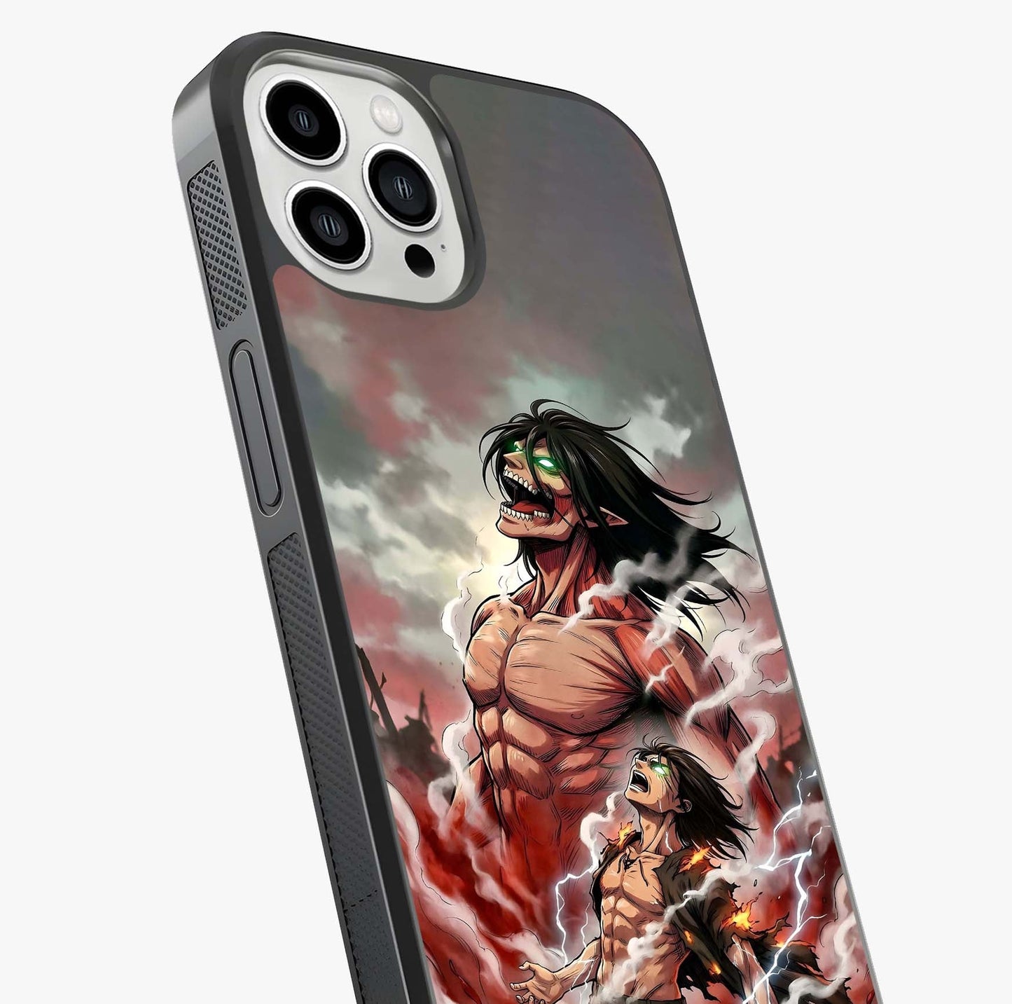 Titan Awakening Fury Glass Case captured at a warm angle highlighting gloss, texture and premium glass finish.