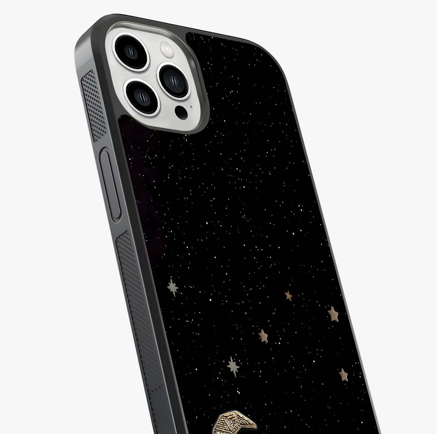 Twinkle Star With Half Moon Glass Case captured at a warm angle highlighting gloss, texture and premium glass finish.