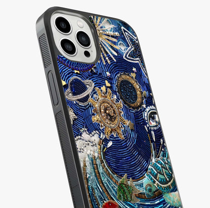 Universe Underwater Spark Glass Case captured at a warm angle highlighting gloss, texture and premium glass finish.