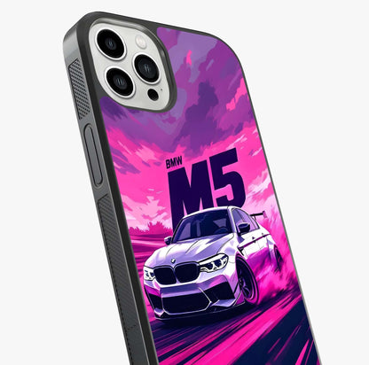 Velocity Drift Pulse Glass Case captured at a warm angle highlighting gloss, texture and premium glass finish.