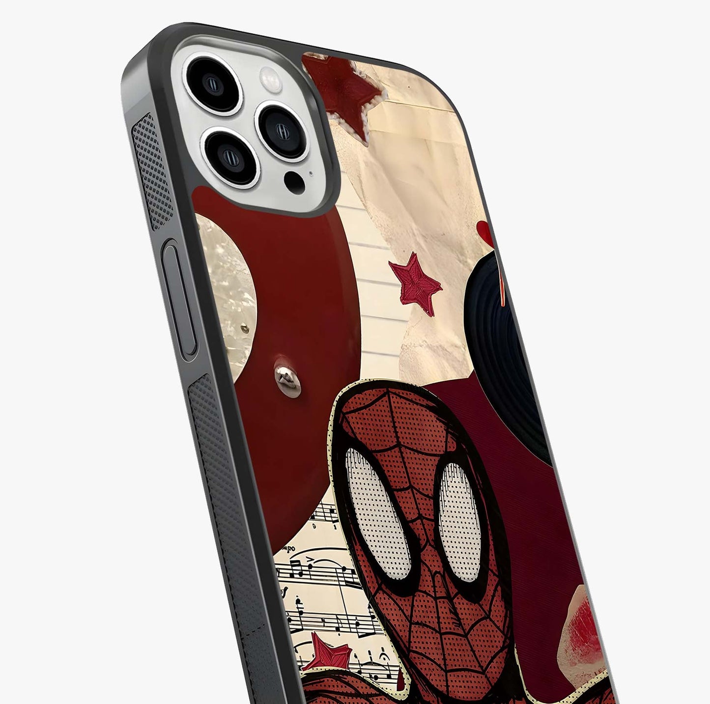 Web Warrior Vibes Glass Case captured at a warm angle highlighting gloss, texture and premium glass finish.