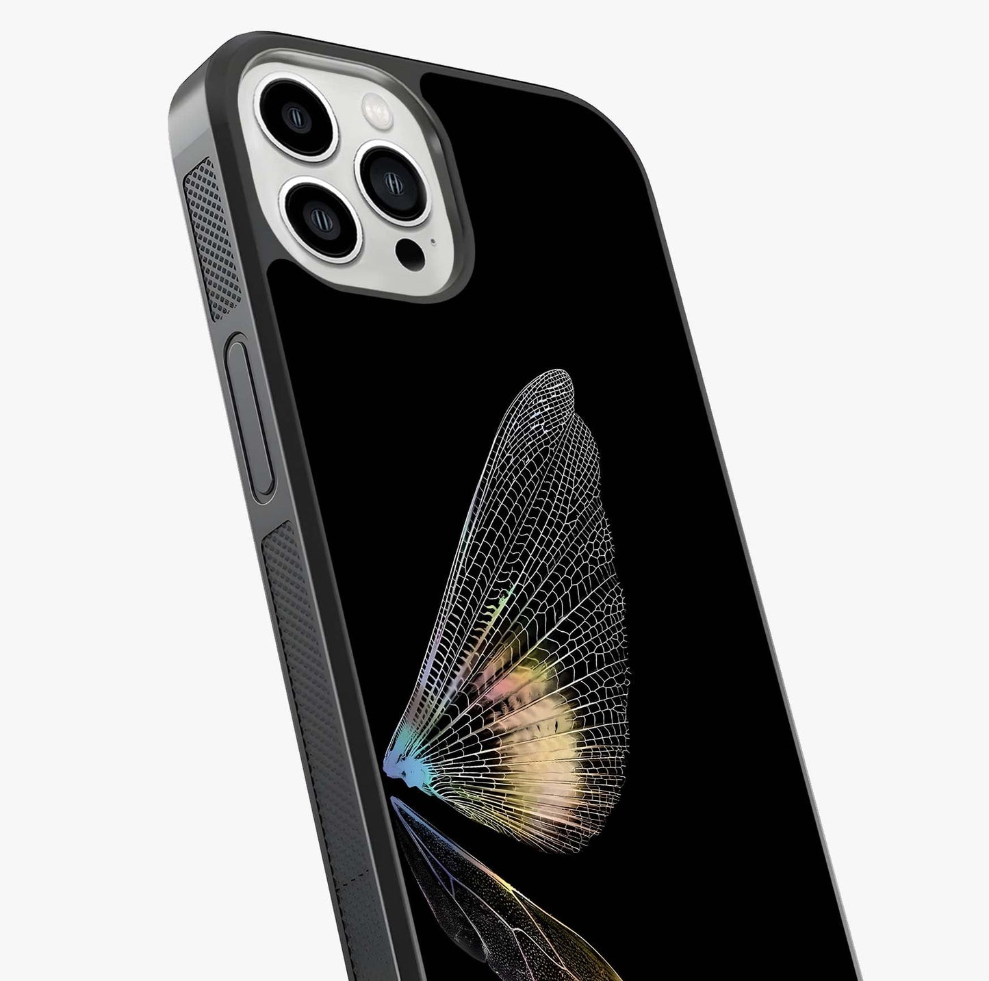 Whispers Of Wings Glass Case captured at a warm angle highlighting gloss, texture and premium glass finish.