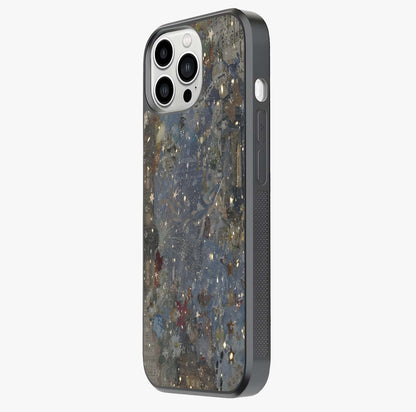 Aesthetic Astrolophia Glass Case photographed in natural light showing reflective finish and design depth.