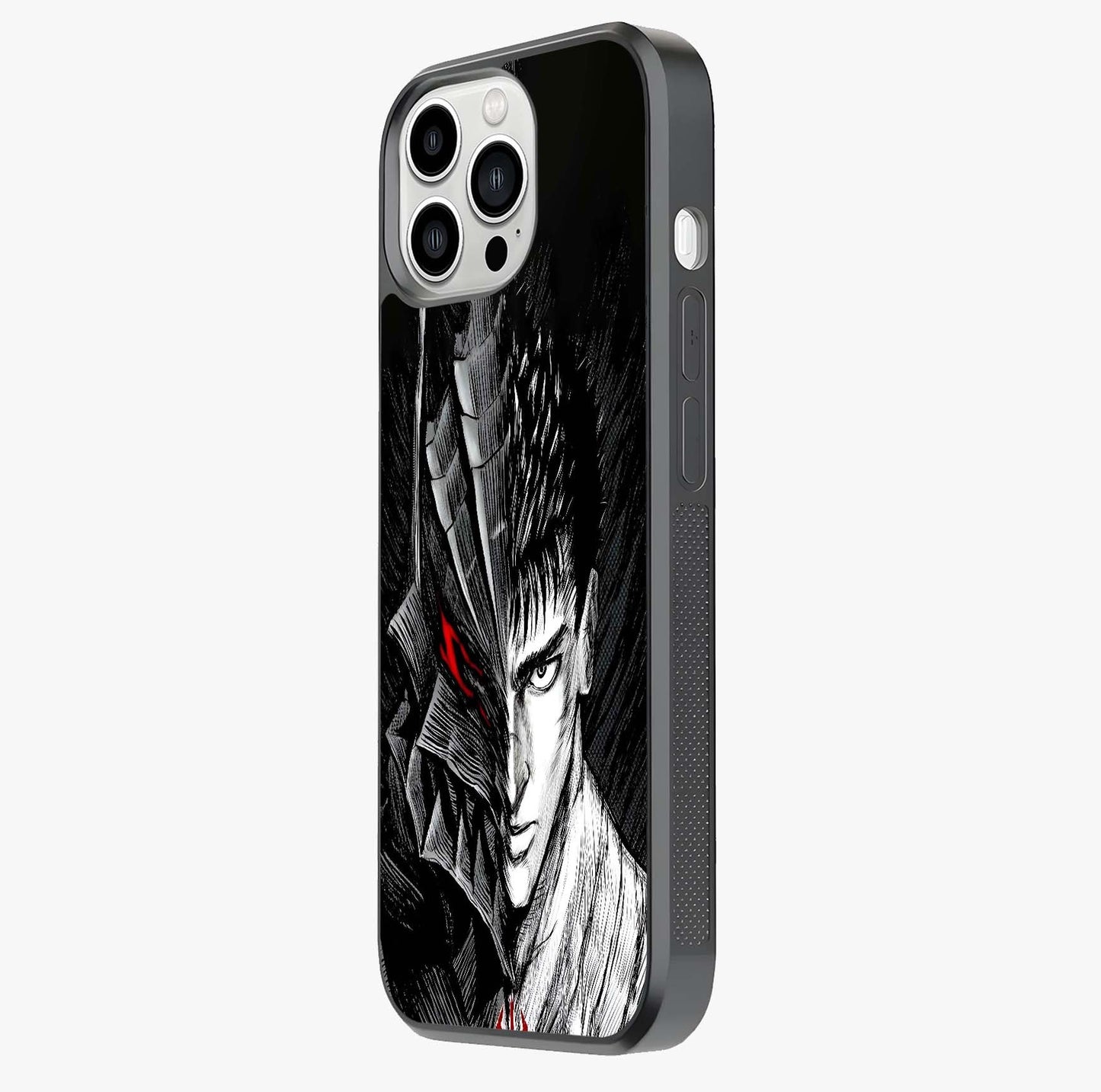 Berserker Blood Oath Glass Case photographed in natural light showing reflective finish and design depth.