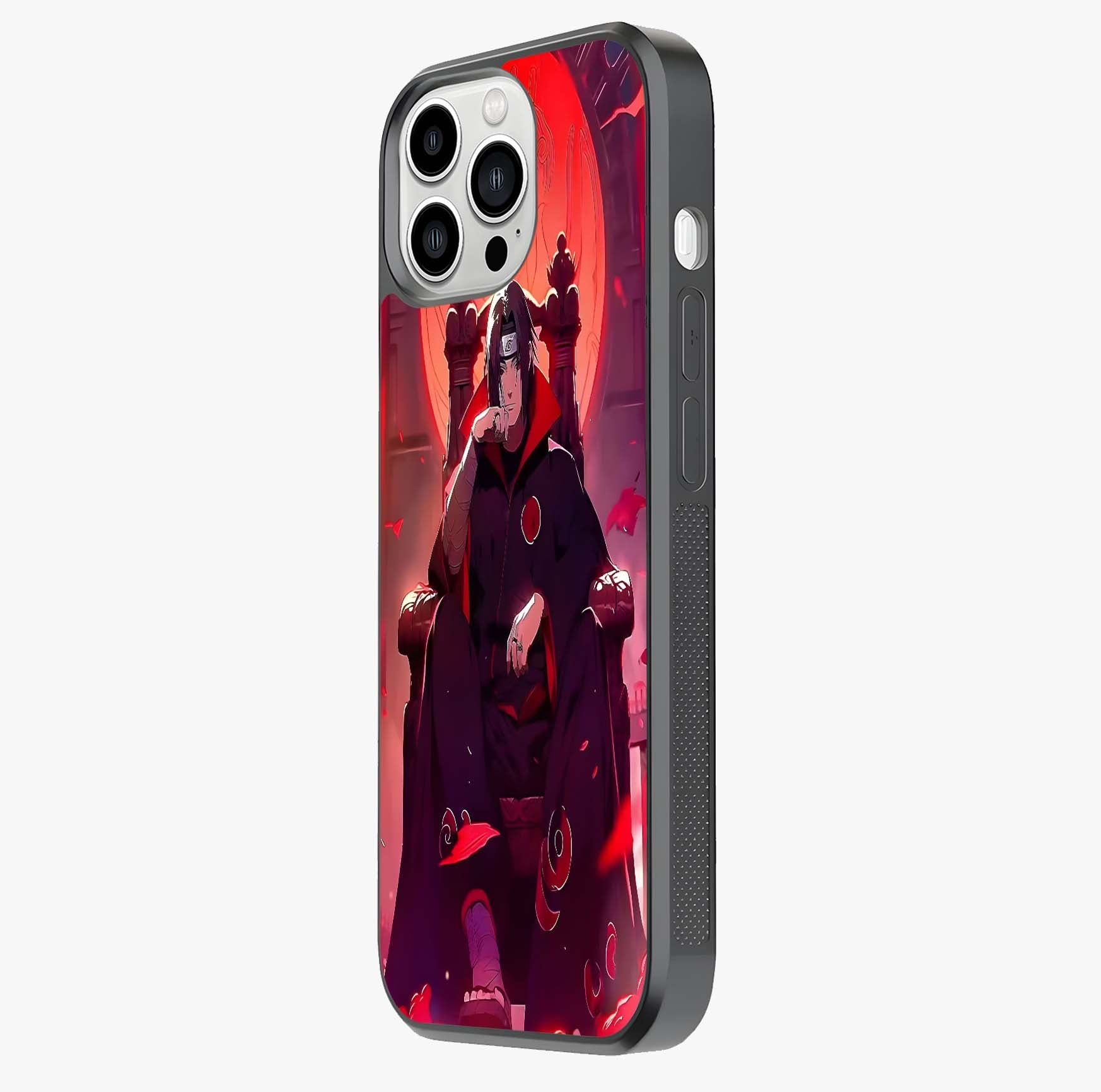 Blood Moon Sovereign Glass Case photographed in natural light showing reflective finish and design depth.
