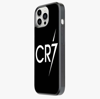 Cr7 Elite Strike Glass Case photographed in natural light showing reflective finish and design depth.