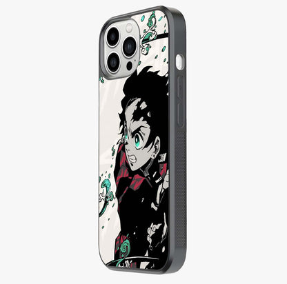 Demon Slayer Glass Case photographed in natural light showing reflective finish and design depth.