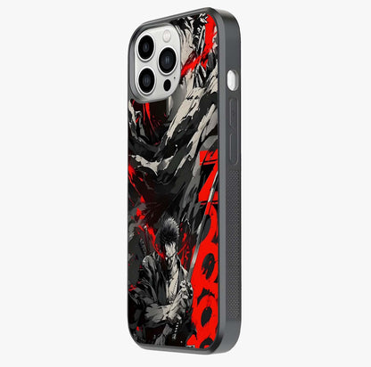 Demon Sword Resolve Glass Case photographed in natural light showing reflective finish and design depth.