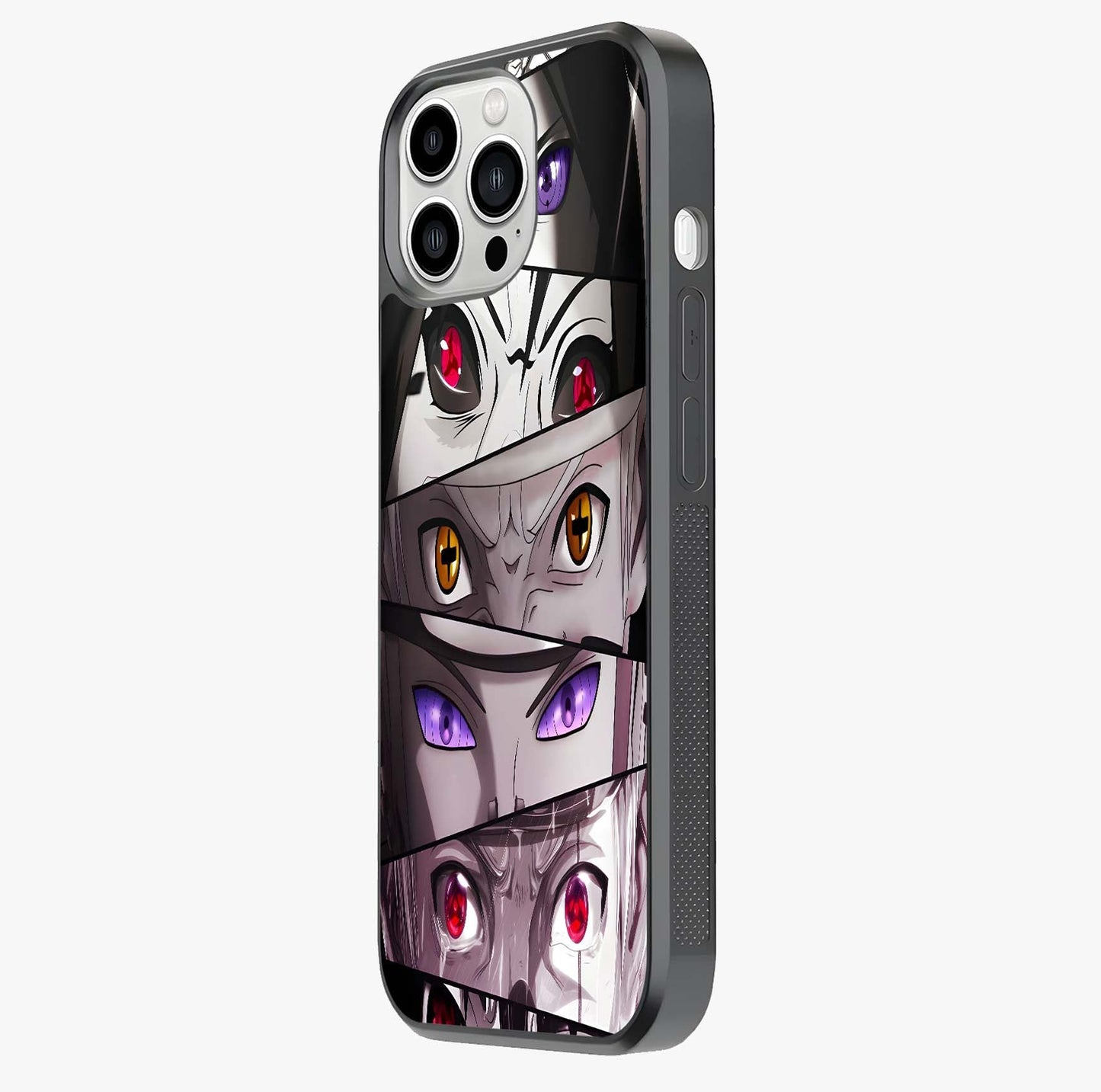 Eyes Of Destiny Glass Case photographed in natural light showing reflective finish and design depth.