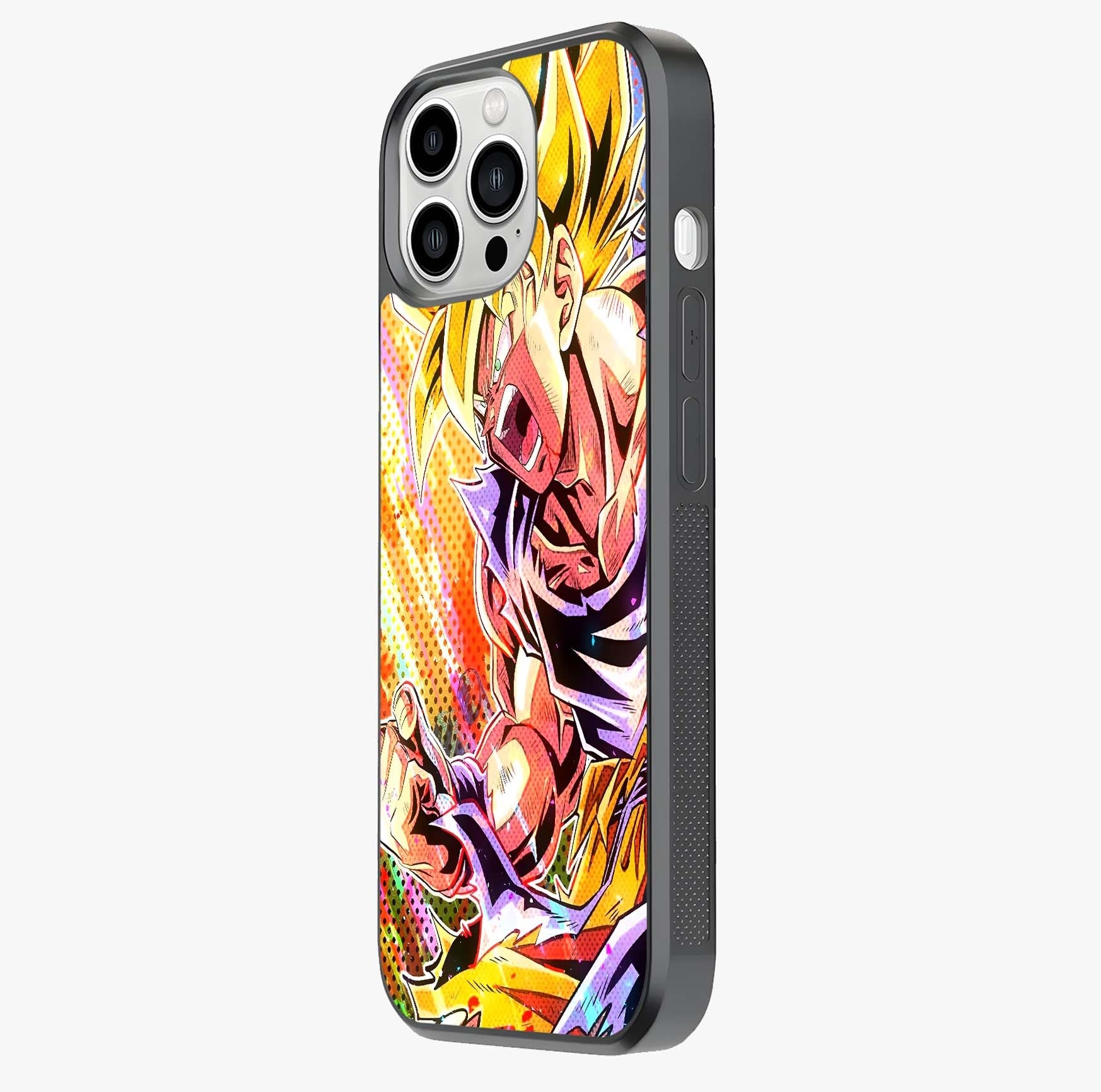 Firing Goku Glass Case photographed in natural light showing reflective finish and design depth.