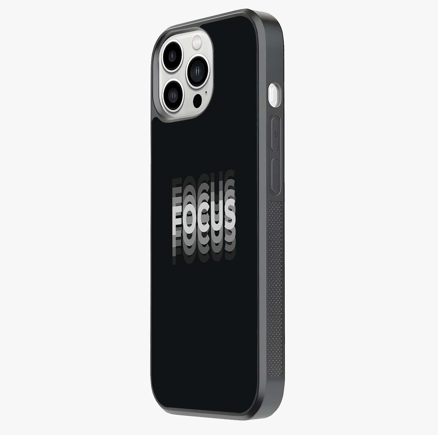 Focus Mode On Glass Case photographed in natural light showing reflective finish and design depth.