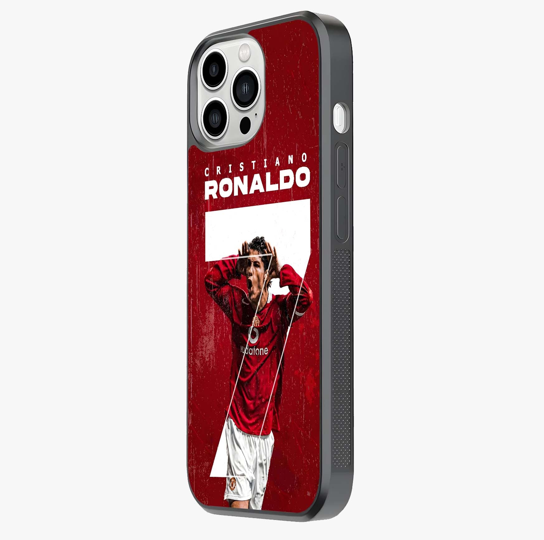 Goal Celebration Legacy Glass Case photographed in natural light showing reflective finish and design depth.