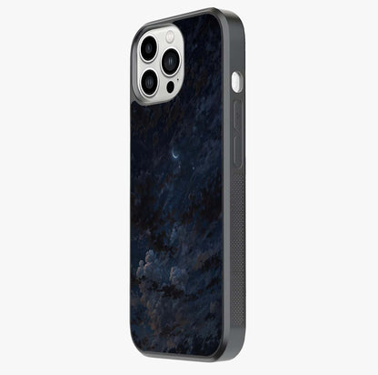 Lunar Veil Silence Glass Case photographed in natural light showing reflective finish and design depth.