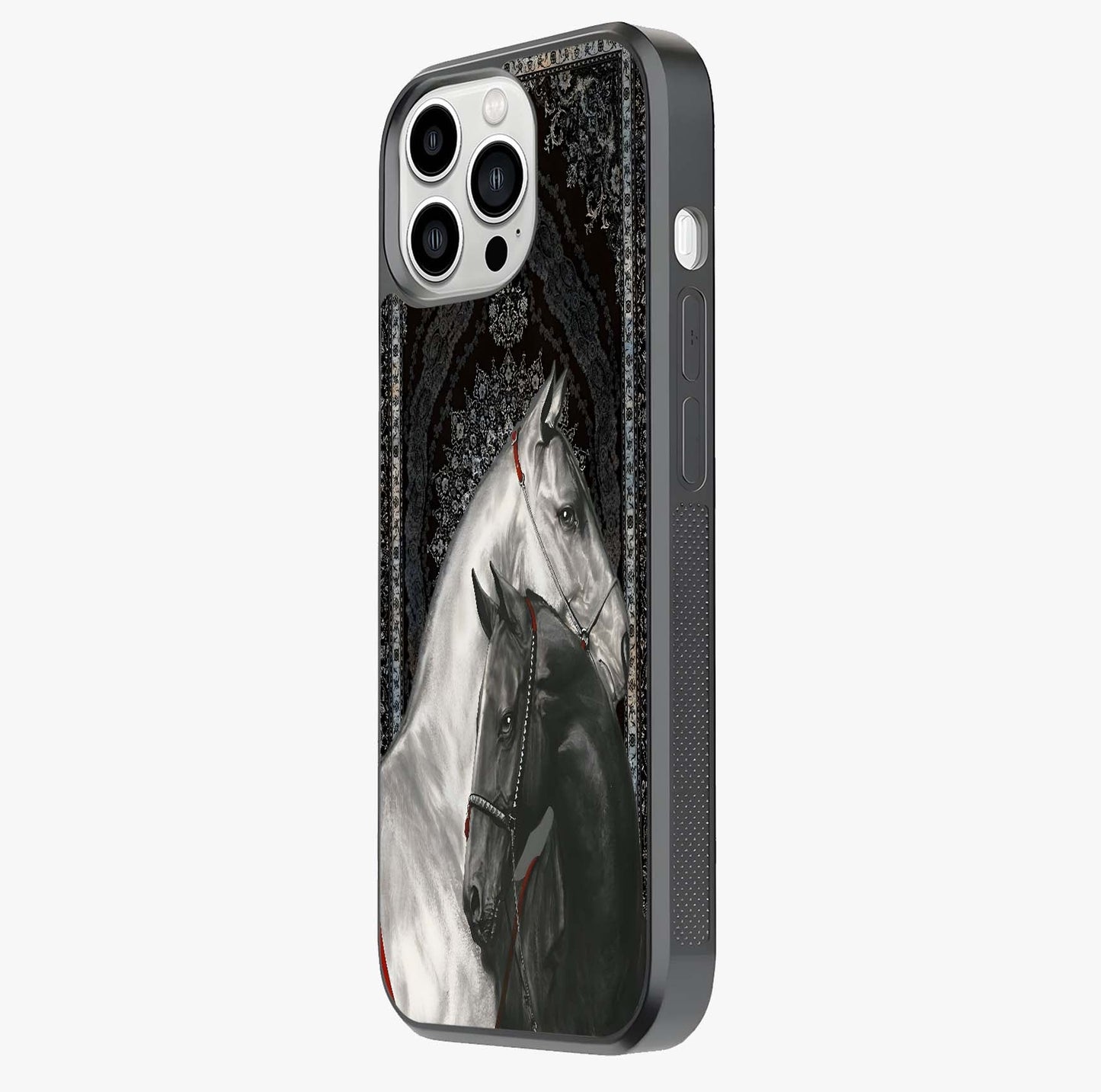 Majestic Ride Legacy Glass Case photographed in natural light showing reflective finish and design depth.