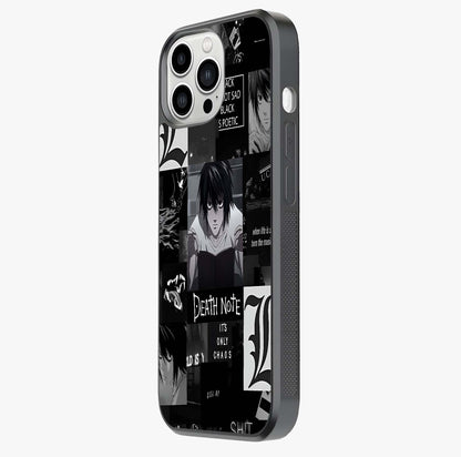 Midnight Chaos Mind Glass Case photographed in natural light showing reflective finish and design depth.