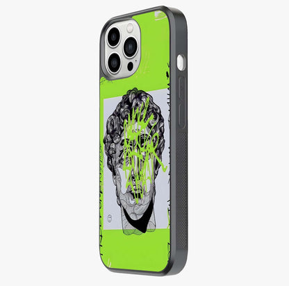 Neo Graffiti Rebellion Glass Case photographed in natural light showing reflective finish and design depth.